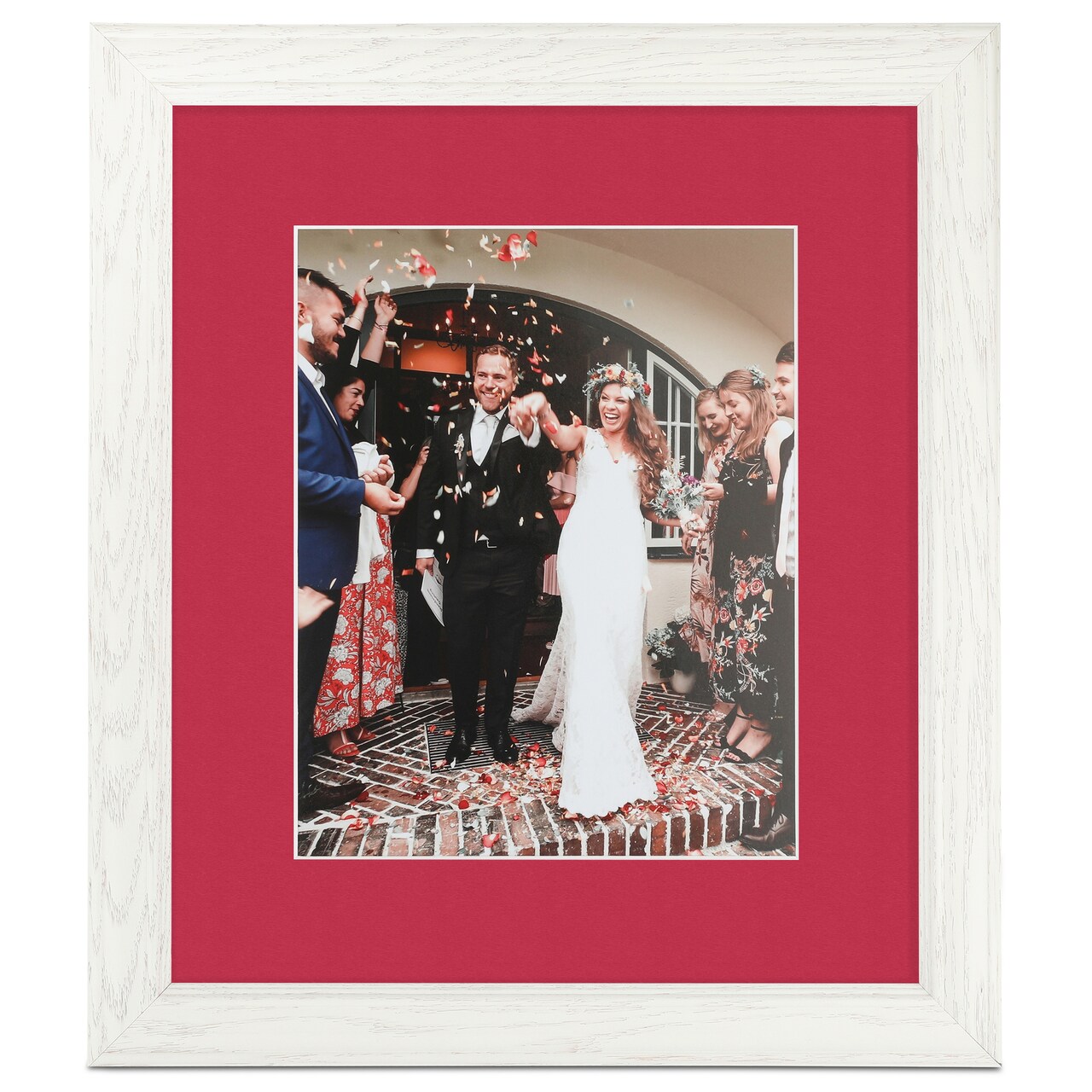 ArtToFrames 16x16" Matted Picture Frame with 12x12" Single Mat Photo Opening Framed in 1.25" White and 2" Mat (FWM-4098-16x16)